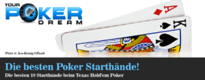 Die 10 besten Starthände beim Texas Holdem Poker